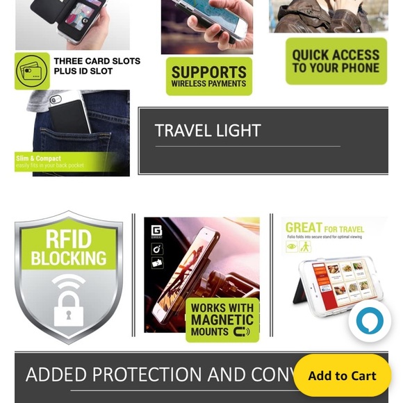 Gear Beast Phone Wallet, stick on. Black/Heathered Gray - Picture 3 of 6